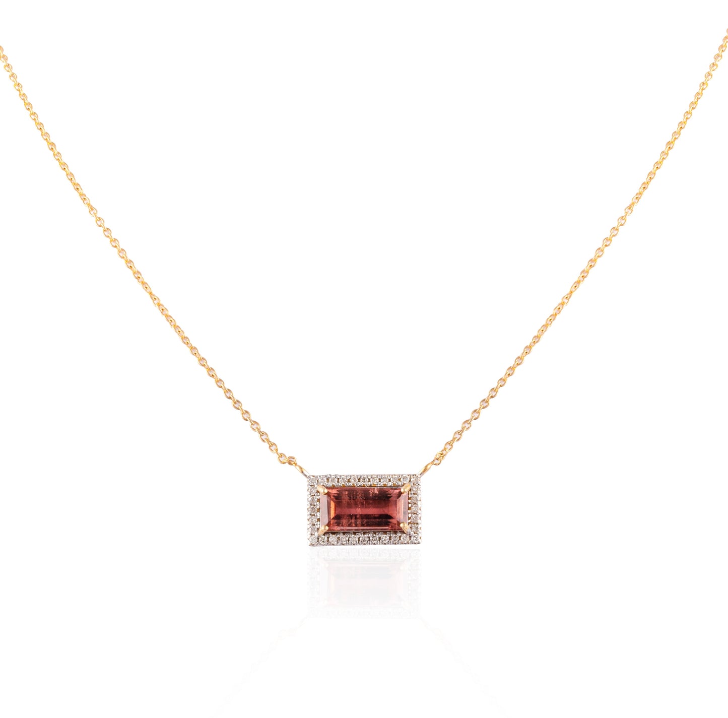 Natural Tourmaline & Diamond Necklace