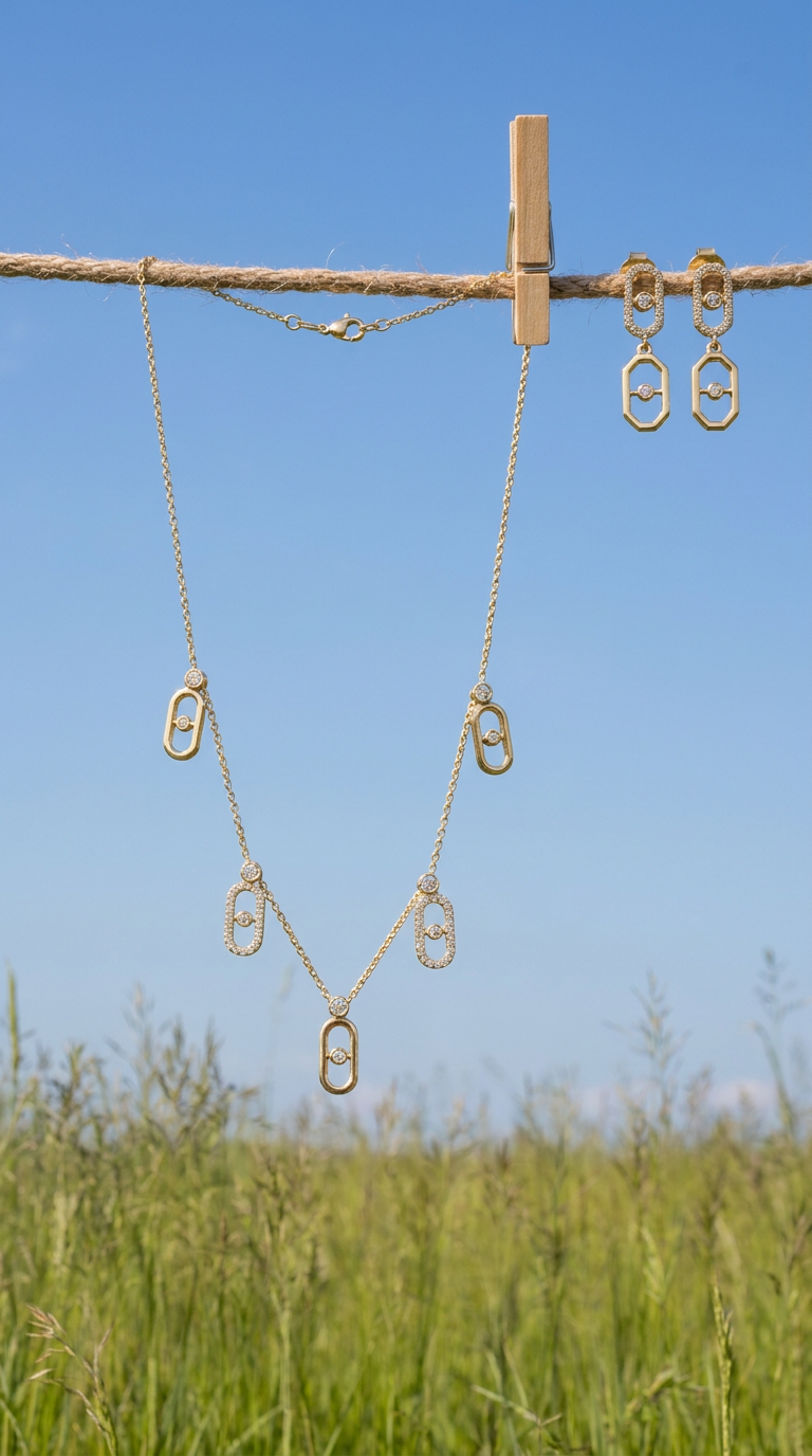 oblong diamond necklace