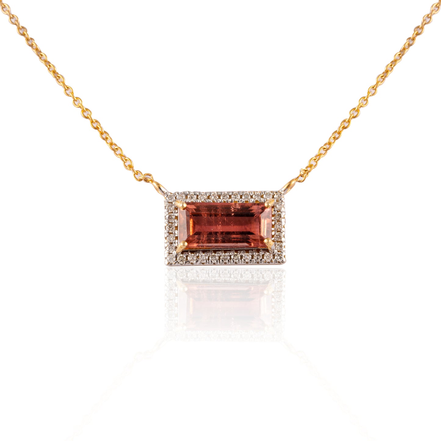 Natural Tourmaline & Diamond Necklace