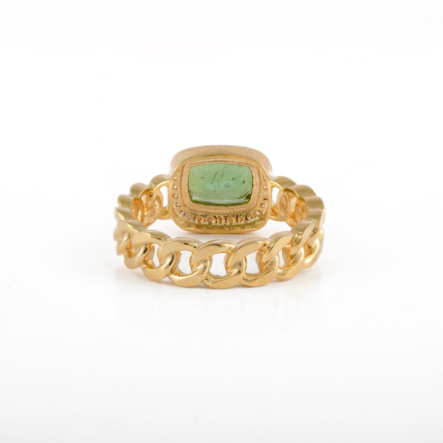 Tourmaline Ring with Chain Band