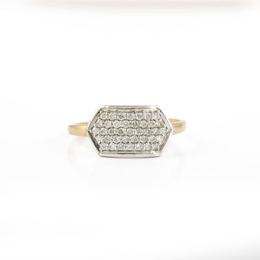 Diamond Pave Hexagon Ring