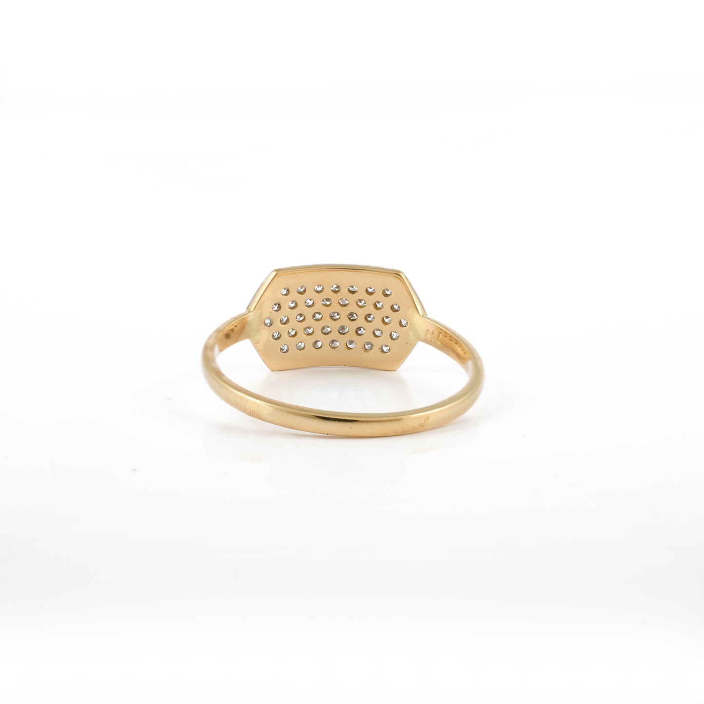 Diamond Pave Hexagon Ring