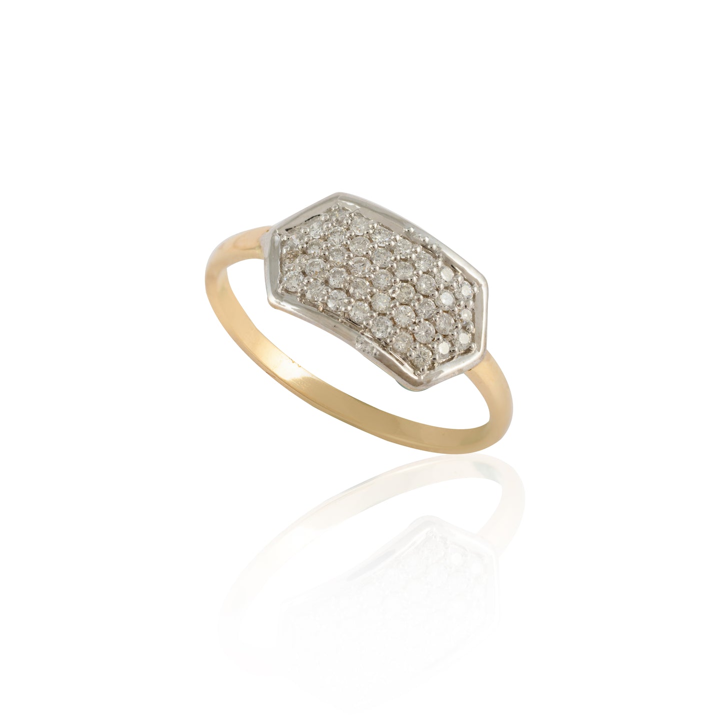 Diamond Pave Hexagon Ring