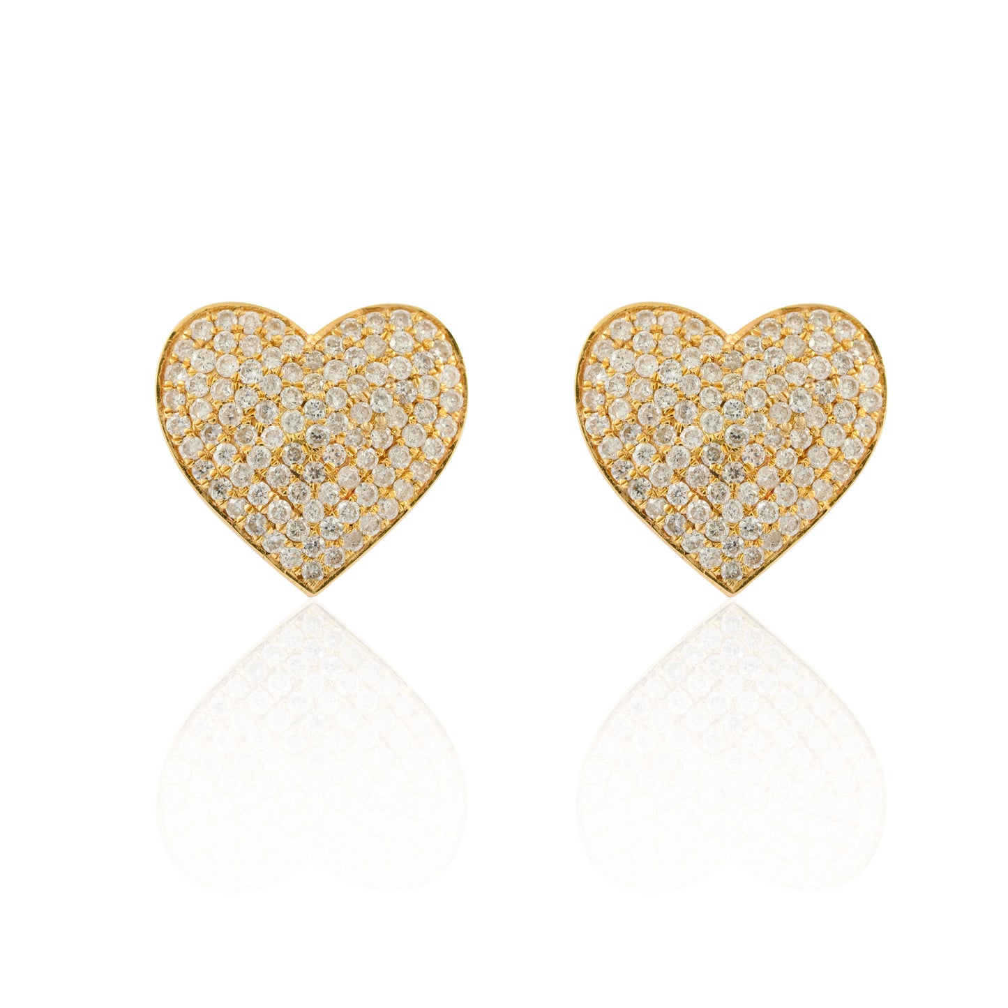 DIAMOND HEART STUD EARRINGS
