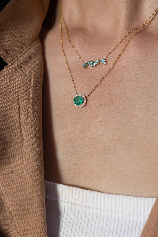Asymmetric Emeralds Necklace