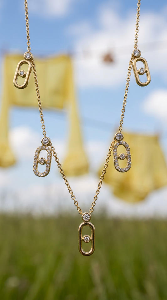 oblong diamond necklace